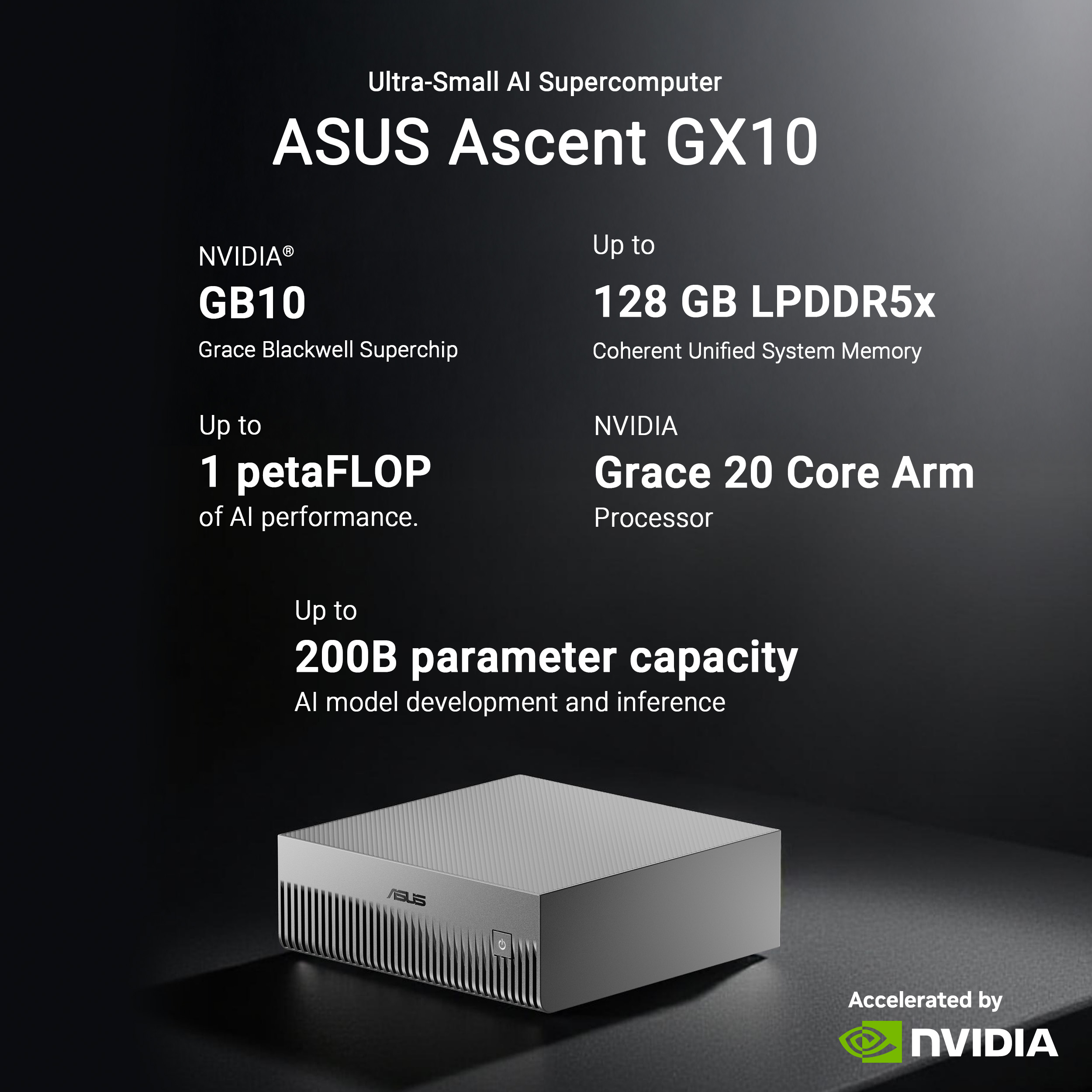ASUS Ascent GX10 NVIDIA DGX Spark NVIDIA GB10 Grace