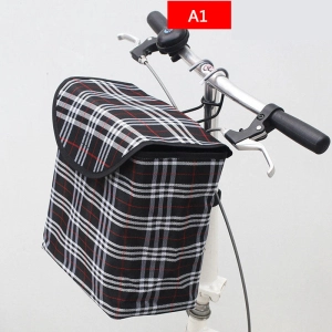 สินค้า [Kaerle] จักรยานกระเป๋าผ้ากระเป๋าสี่เหลี่ยมพร้อมผ้าคลุมกระเช้าตะกร้าผ้ากระเป๋า Blue สีดำ