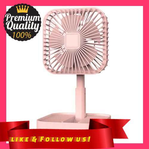 People\'s Choice USB Fan Portable Fan Mini Fan Desk Fan Charging Fan with Base Folding Fan Three-speed Fan (Pink)