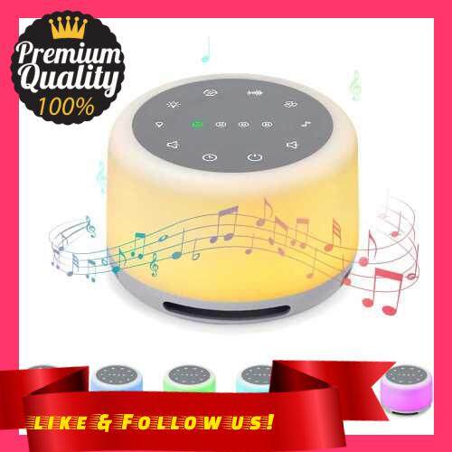 People\'s Choice White Noise Sound Machine with Mood Light Natural Sounds & Music for Sleeping Rechargeable Natural Sound Machine Playback Memory & Timing Sleep Therapy for Babyroom Bedroom Office (Standard)