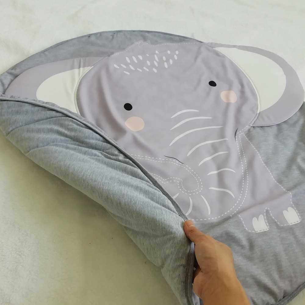 Kids Nursery Rug Elephant Shaped Play Mat Round Carpet Cartoon Elephant Design Baby Floor