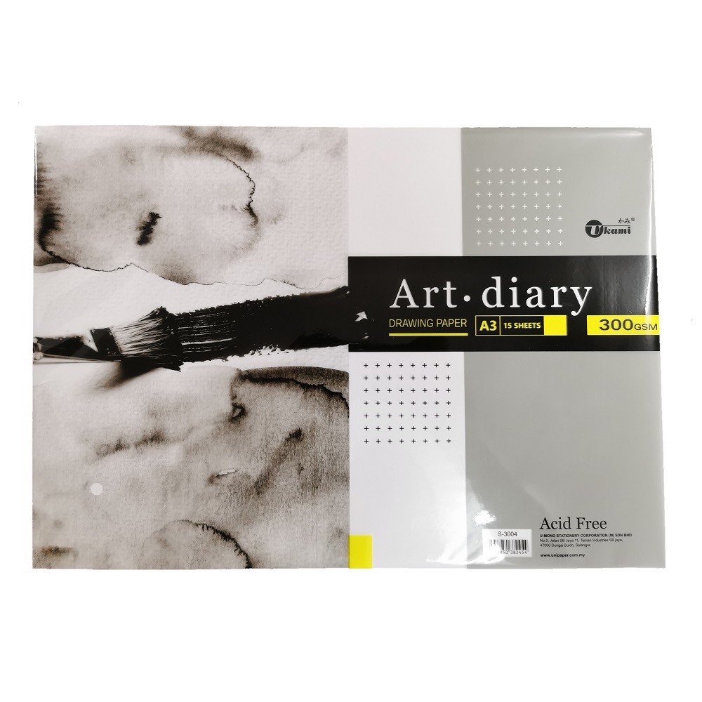Ukami 300gsm A3 Art Diary Drawing Paper / Drawing Sheet (15s) S-3004