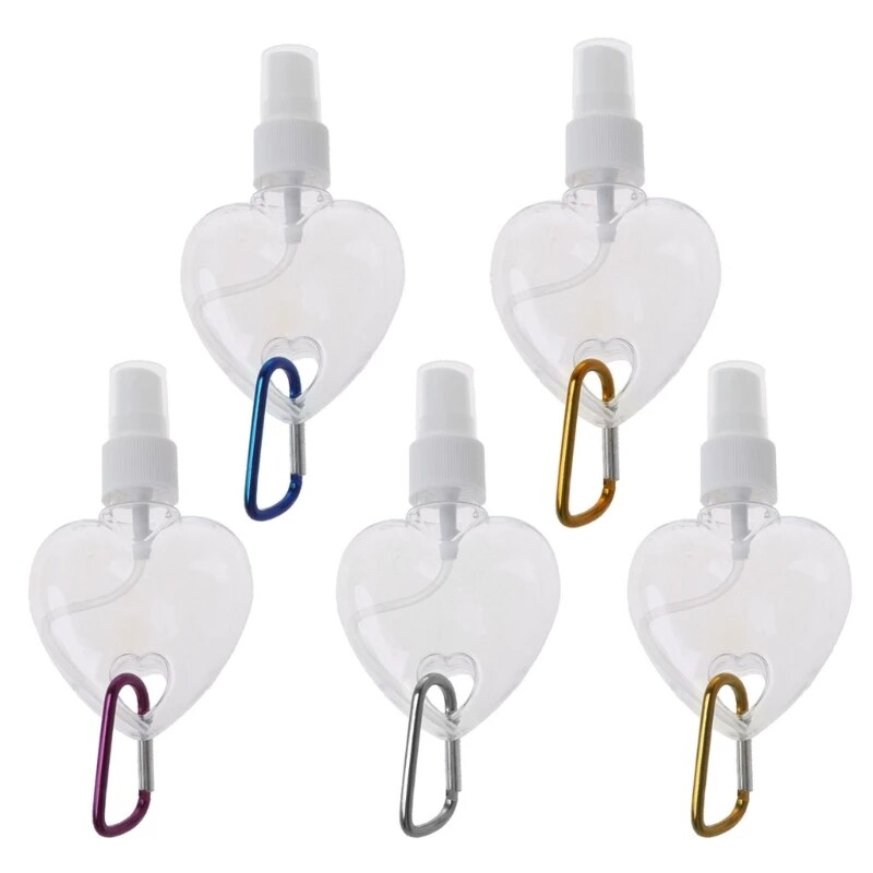 Chai xịt hình trái tim tiện dụng 50ml có móc chìa khóa