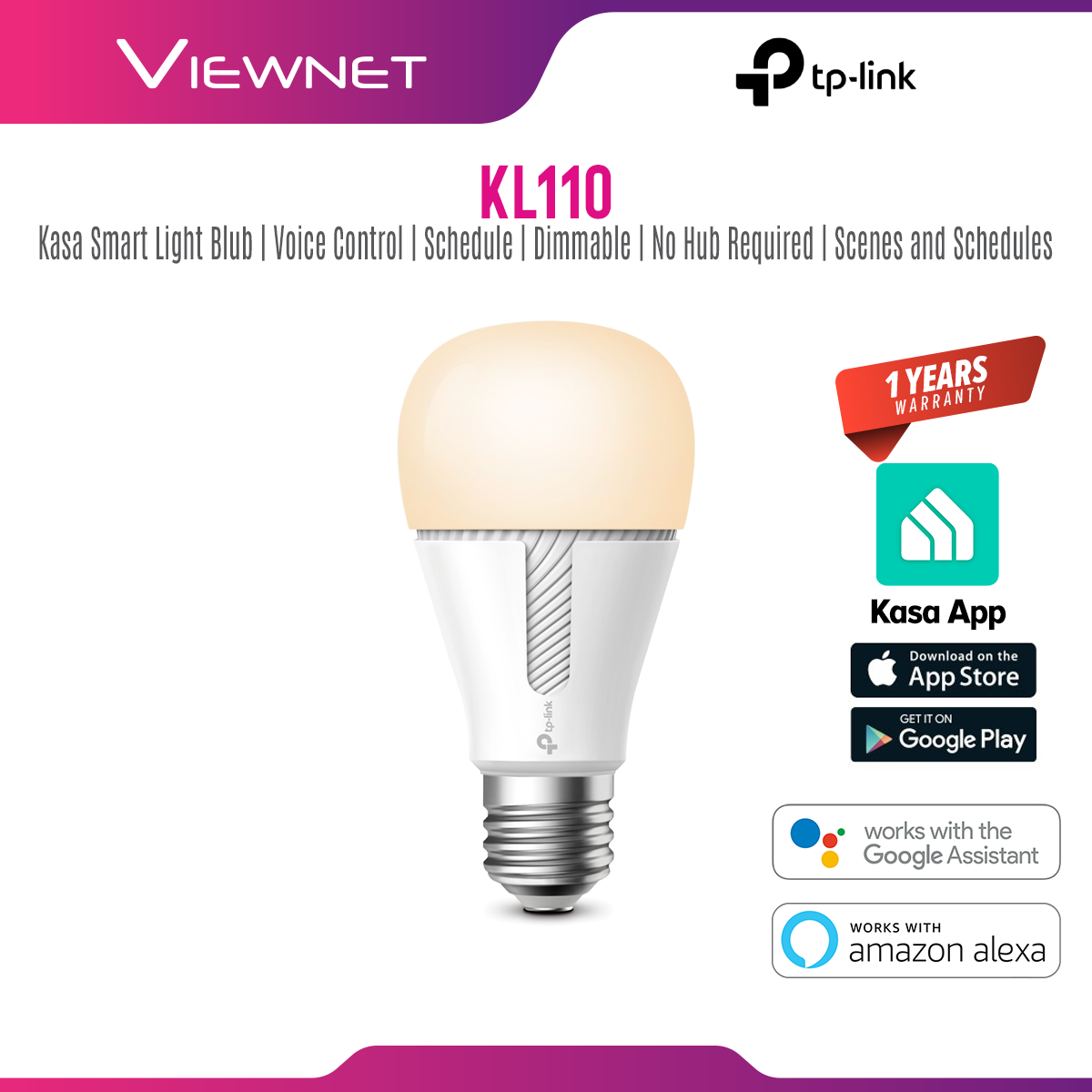 TP-Link KL110 Kasa Smart Light Bulb (Dimmable)