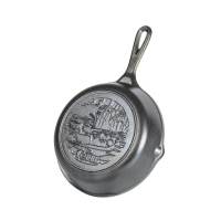 Lodge Wildlife Series Cast Iron Skillet Griddle with Wolf | Duck | Deer | Moose | Buffalo Scene Black