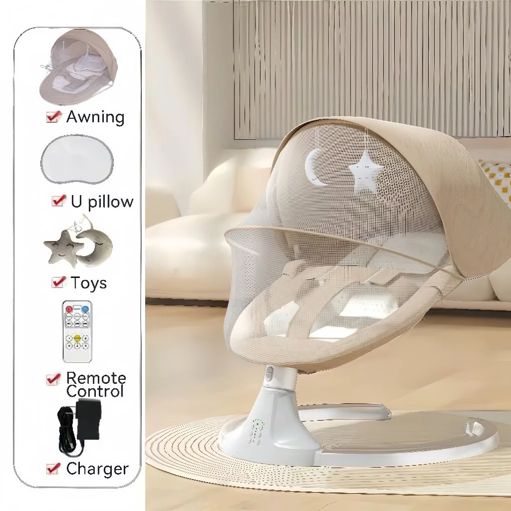 Baby Auto Swing Chair Baby Rocking Chair Smart Electric Baby Crib Bluetooth Music for Newborn