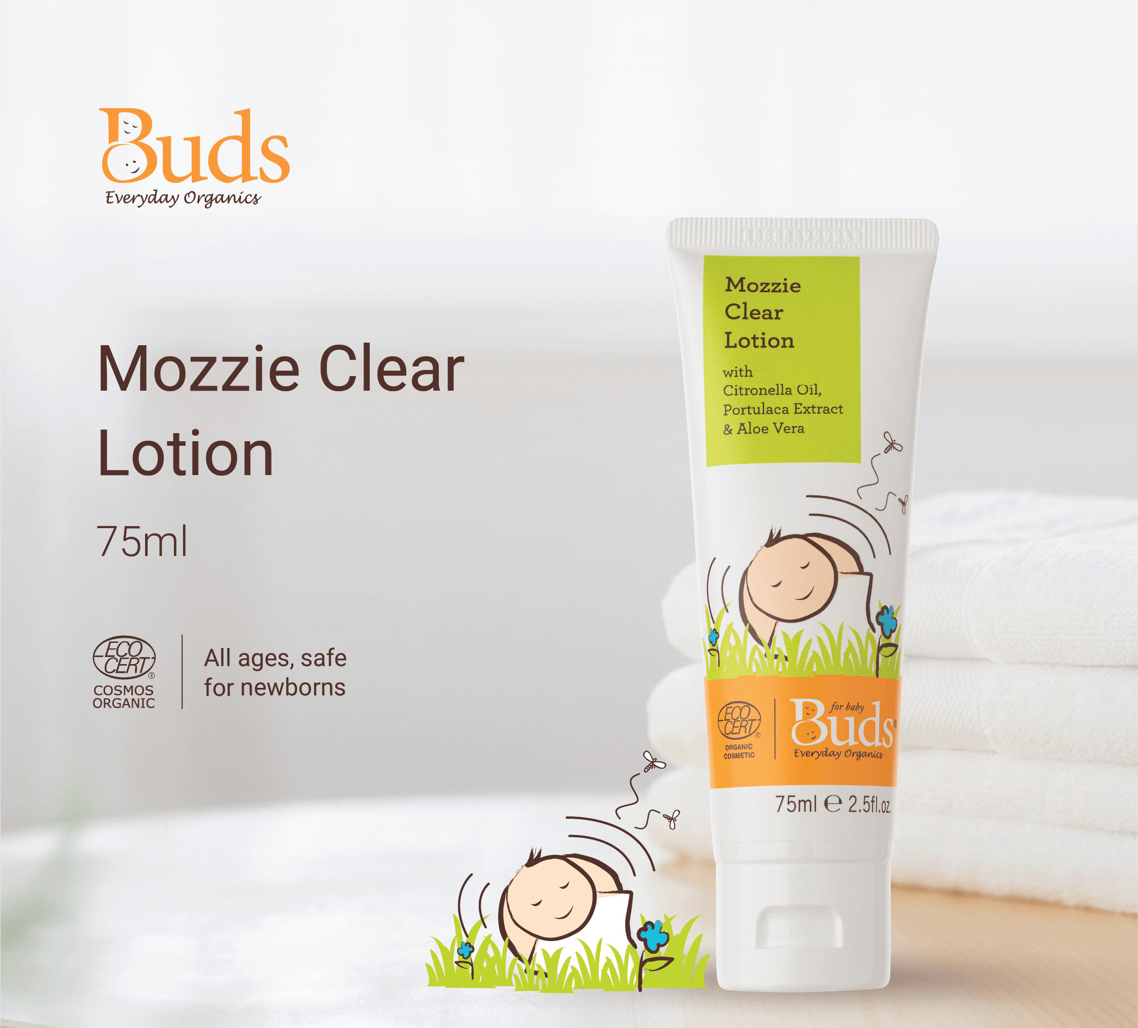 Buds Organics BEO Mozzie Clear Lotion (75ml)