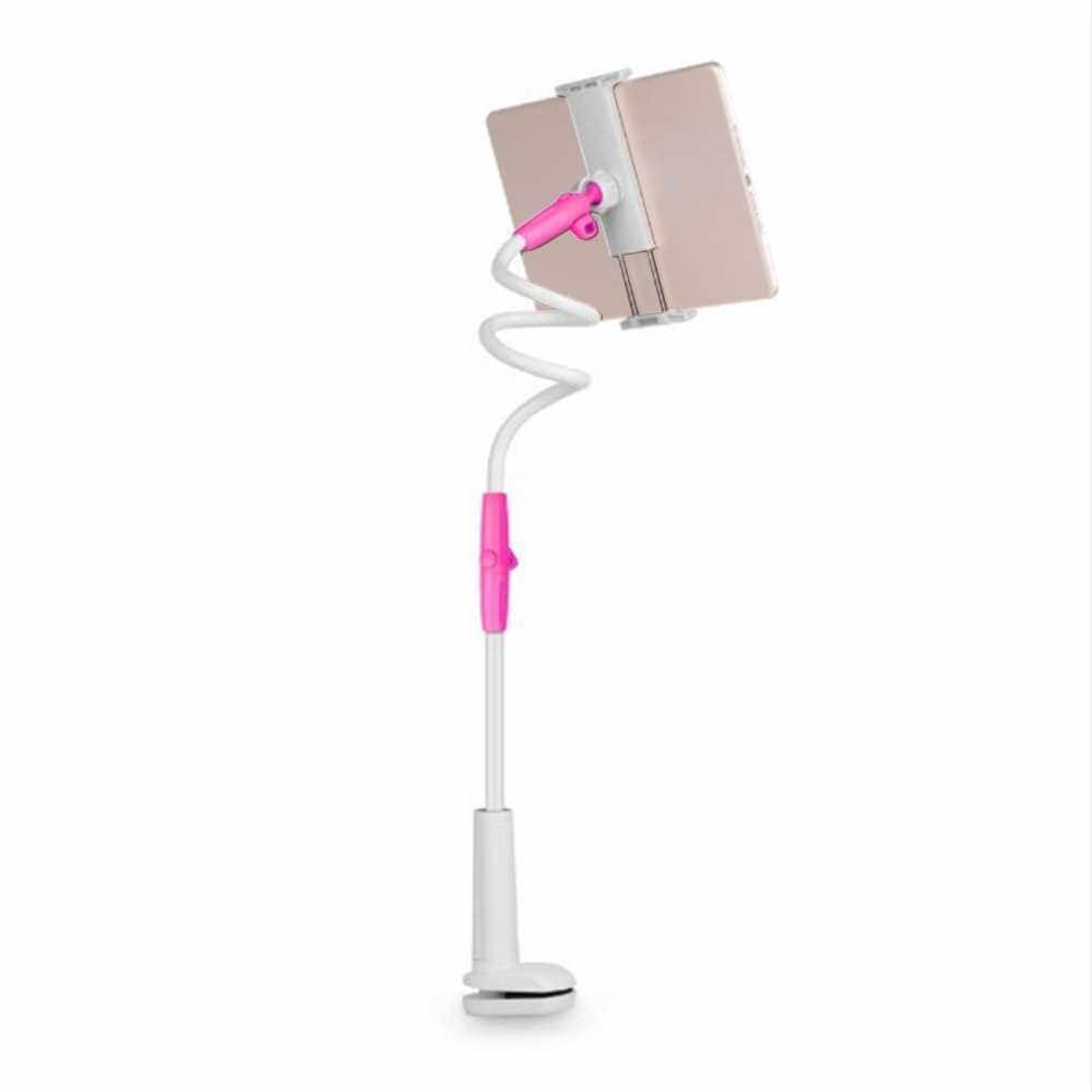 Lazy Mountable Phone Holder with Clamp Flexible Long Arm Compatible with Cellphones and Tablets (Pink)
