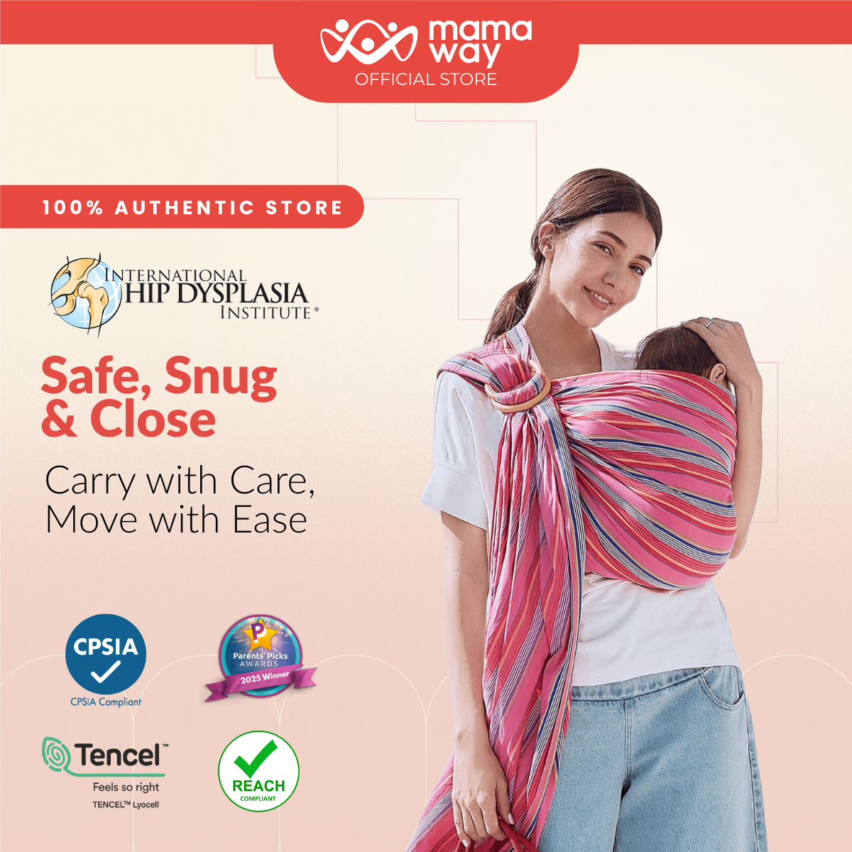 Mamaway Baby Ring Sling | Adjustable Baby Carrier - Chibi Maruko Chan | Penggendong bayi 婴儿背带