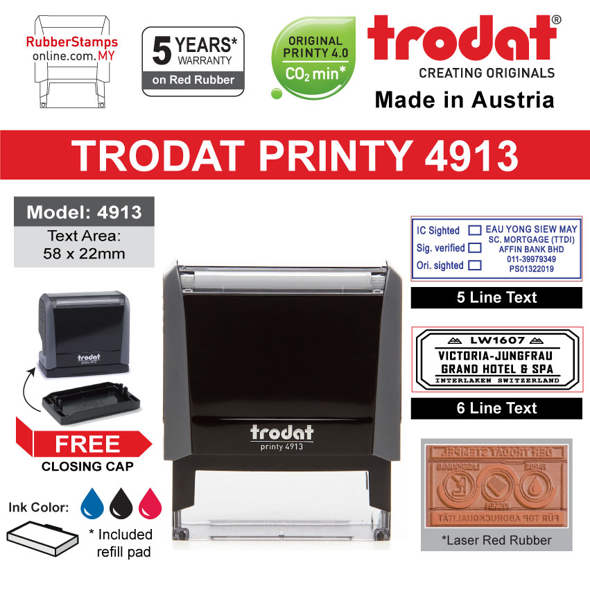 TRODAT RUBBER STAMPS | CHOP GETAH - SEMUA SAIZ | TRODAT P4 SELF-INKING STAMP | CUSTOMIZED TEXT OR LOGO |SCHOOL BANK NURSE OFFICE PEJABAT SEKOLAH CIKGU JURURAWAT KAKITANGAN AWAM