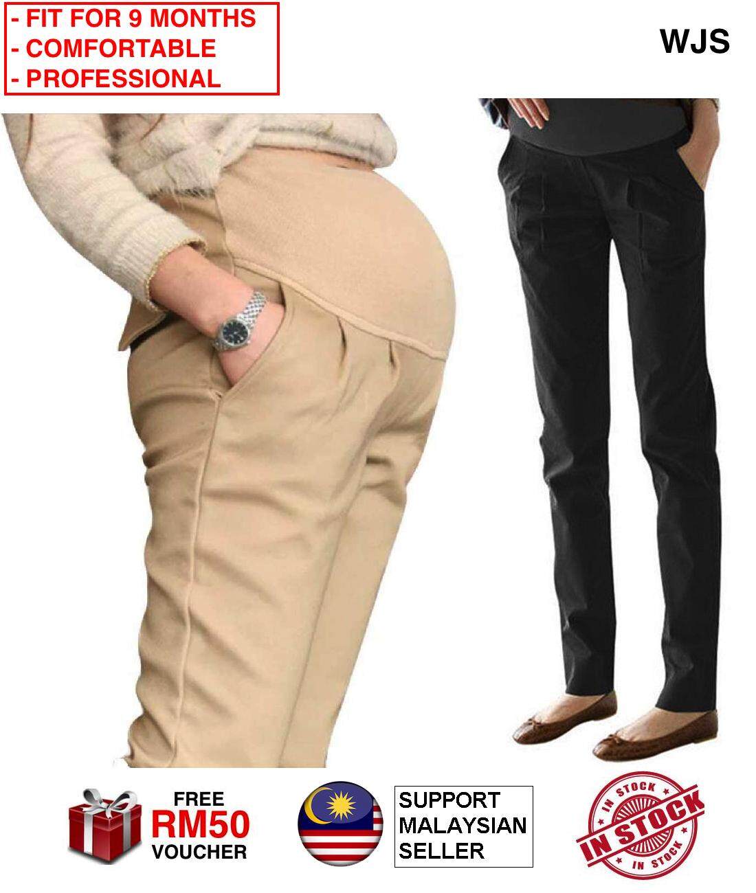 (FIT FOR 9 MONTHS) WJS Elegant Casual Professional Maternity Long Pants