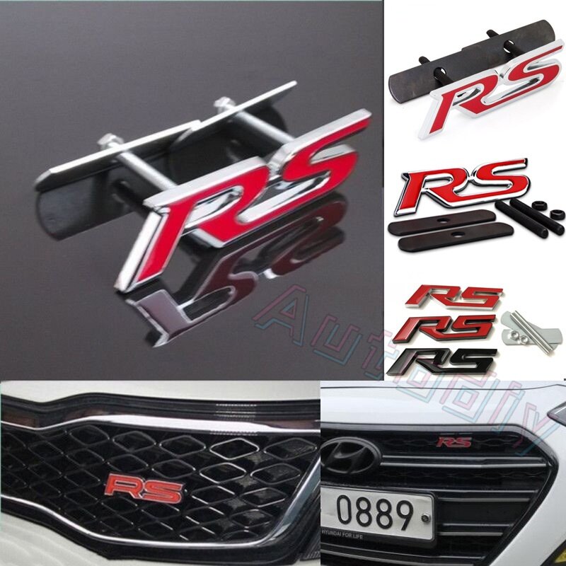Hot New RS Metal Steel Front Grill Emblem Logo With Screw Set Honda Toyota