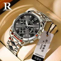 Top Swiss ONTHEEDGE chronograph watch for men waterproof original luxury tungsten steel sapphire crystal calendar luminous multifunctional jam tangan lelaki multi-color