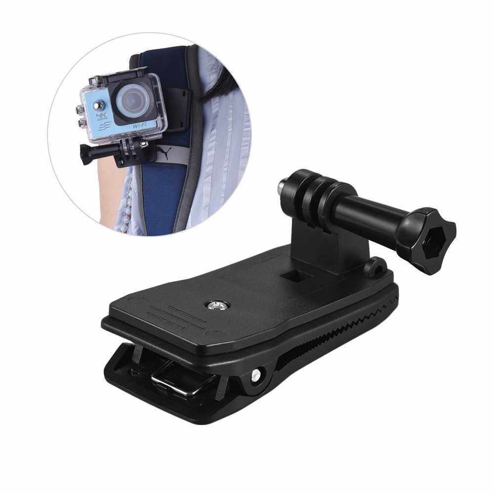 Backpack Strap Cap Clip Mount 360 Degree Rotary Clamp Arm for GoPro Hero 7/6/5/4/3+ for Xiaomi Yi Lite 4K + Action Camera (Standard)