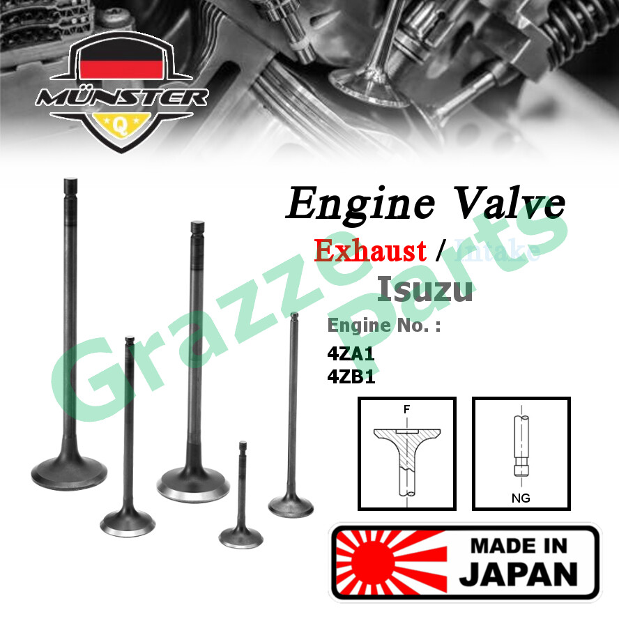 (4pc) Münster Engine Valve Exhaust (34.0mm) 8-94214-920-0 for Isuzu Aska Van Fargo JJ110 WFR WFR10 1