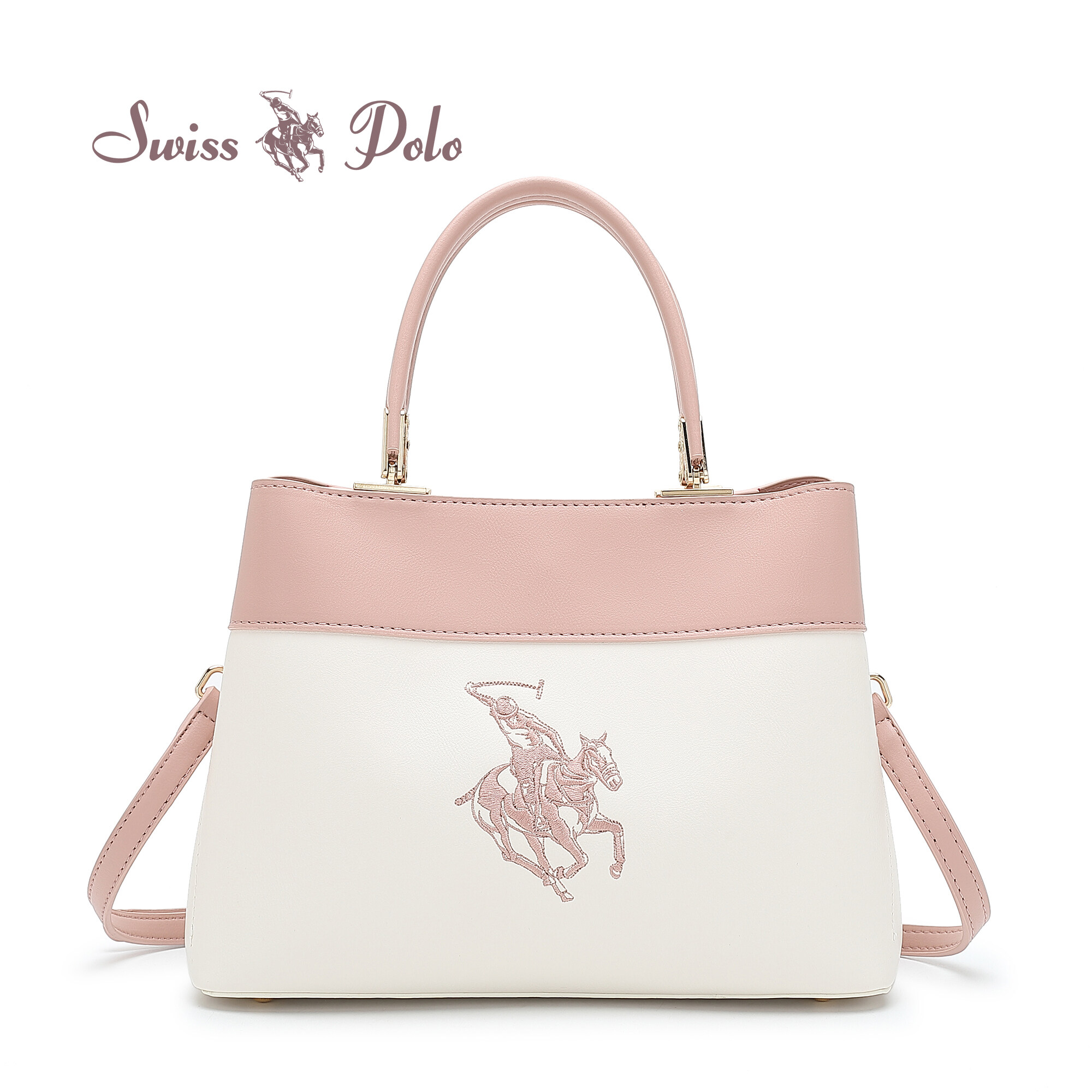 SWISS POLO Ladies Top Handle Sling Bag HKG 3885-3 WHITE