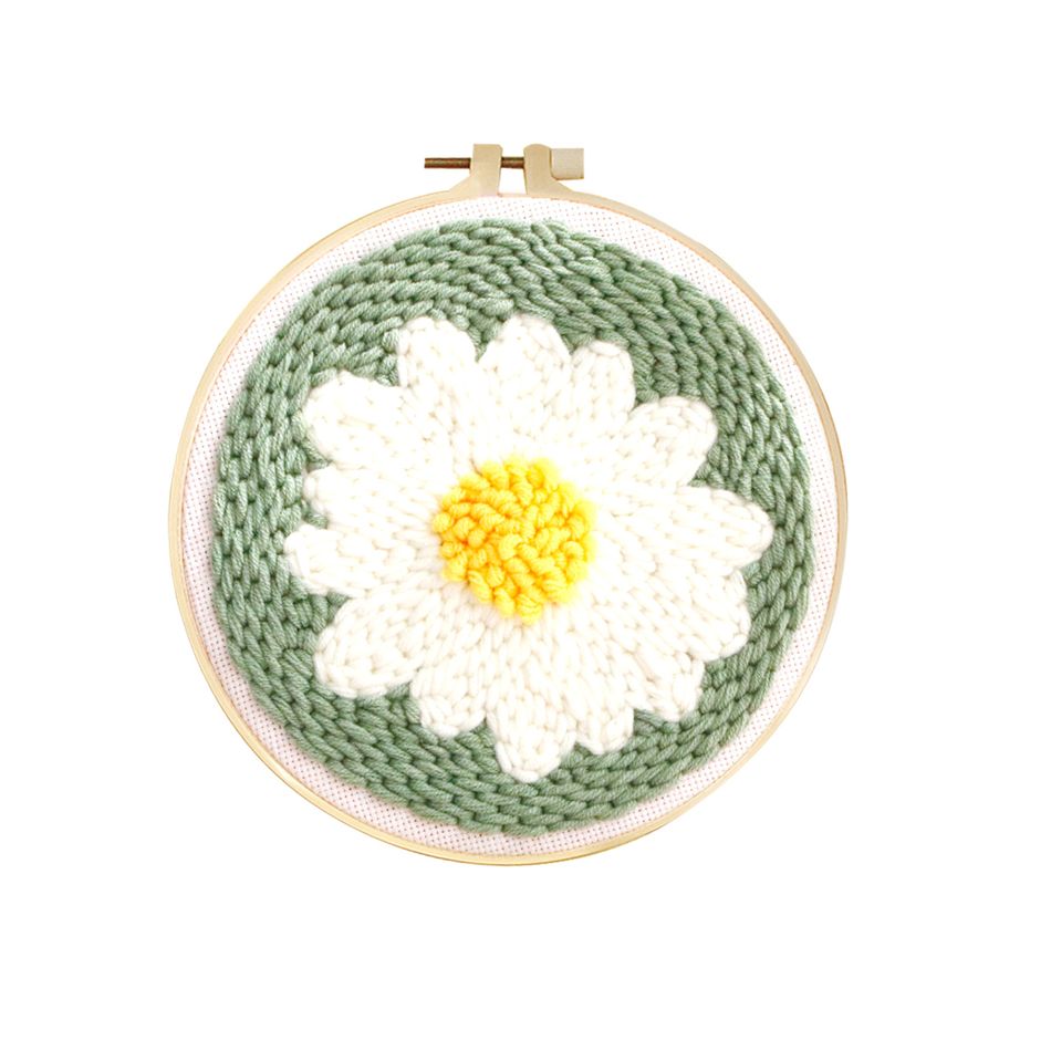 RUOPOTY flower Punch Needle Embroidery Home Decor Gift Embroidery Supplies Flower Punch Needle Kits Adults Wall Art Picture Hand Embroidery Kit