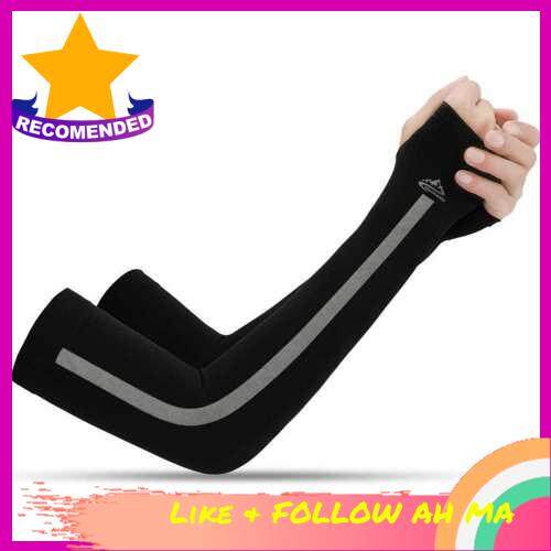 BEST SELLER Outdoor Arm Sleeves UV Sun Protective Gloved Cooling Sleeves for Hiking Cycling Climbing Fishing Driving Sports Traveling (Black)