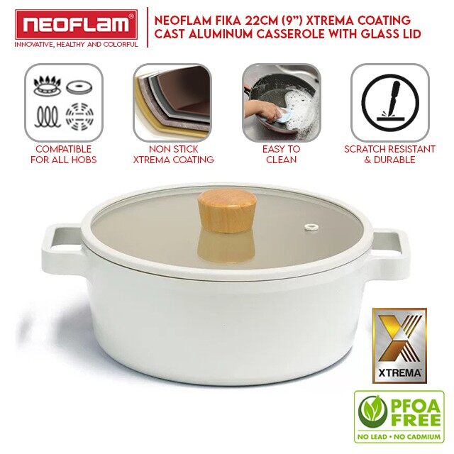 [My Cooking Story / MyCookingStory] FIKA Cast Aluminum Casserole 22cm With Glass Lid