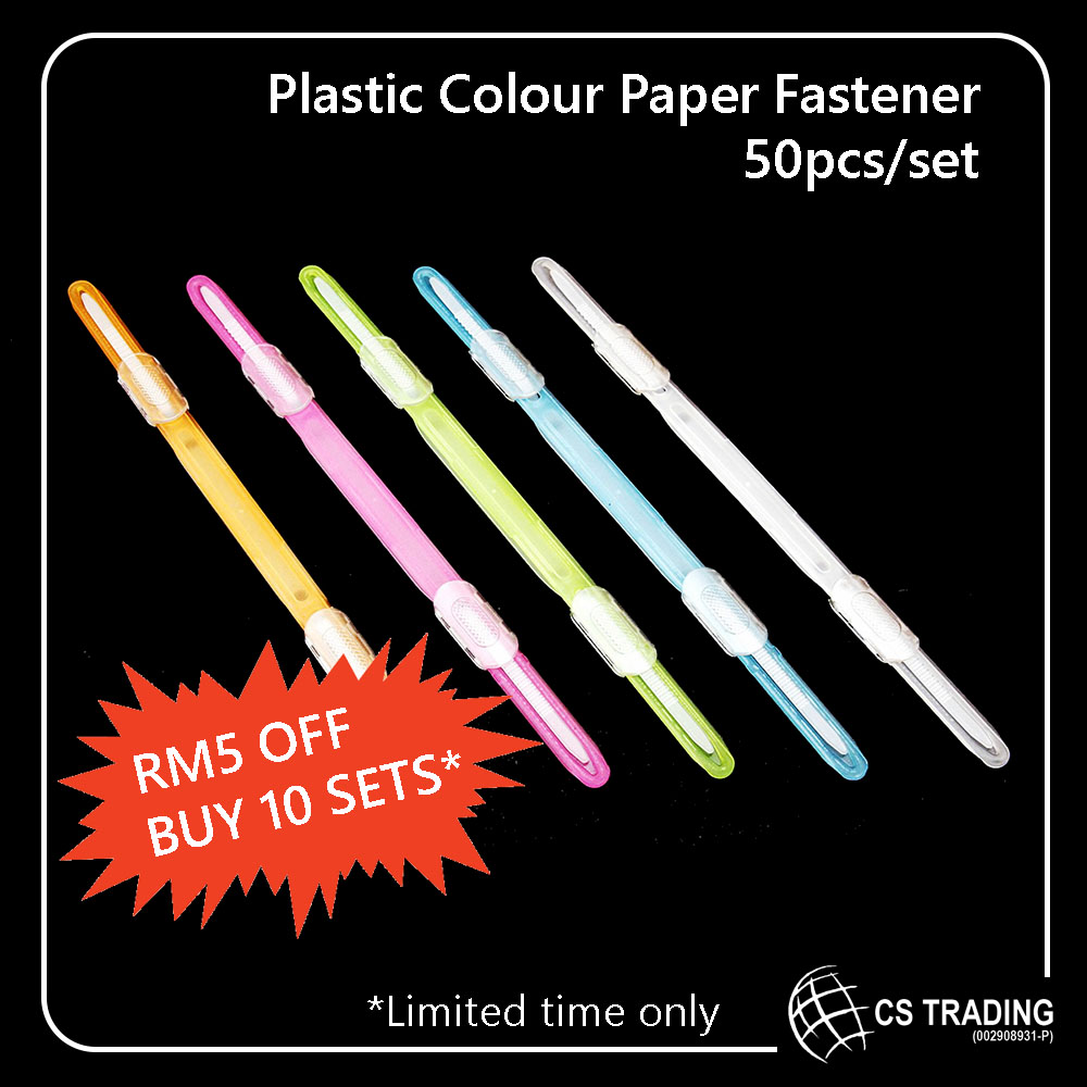 Plastic Color Paper Fastener (Pack of 50)