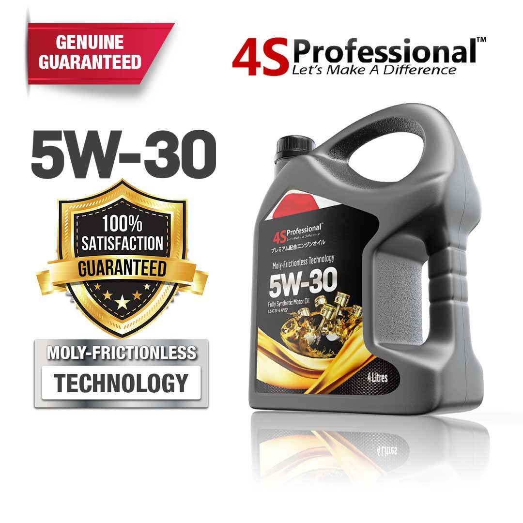 (FREE Gift) 4S Professional™ Fully Synthetic 5W-30 Engine Oil API SP - 4L + Honda Oil Filter 15400-RTA-003