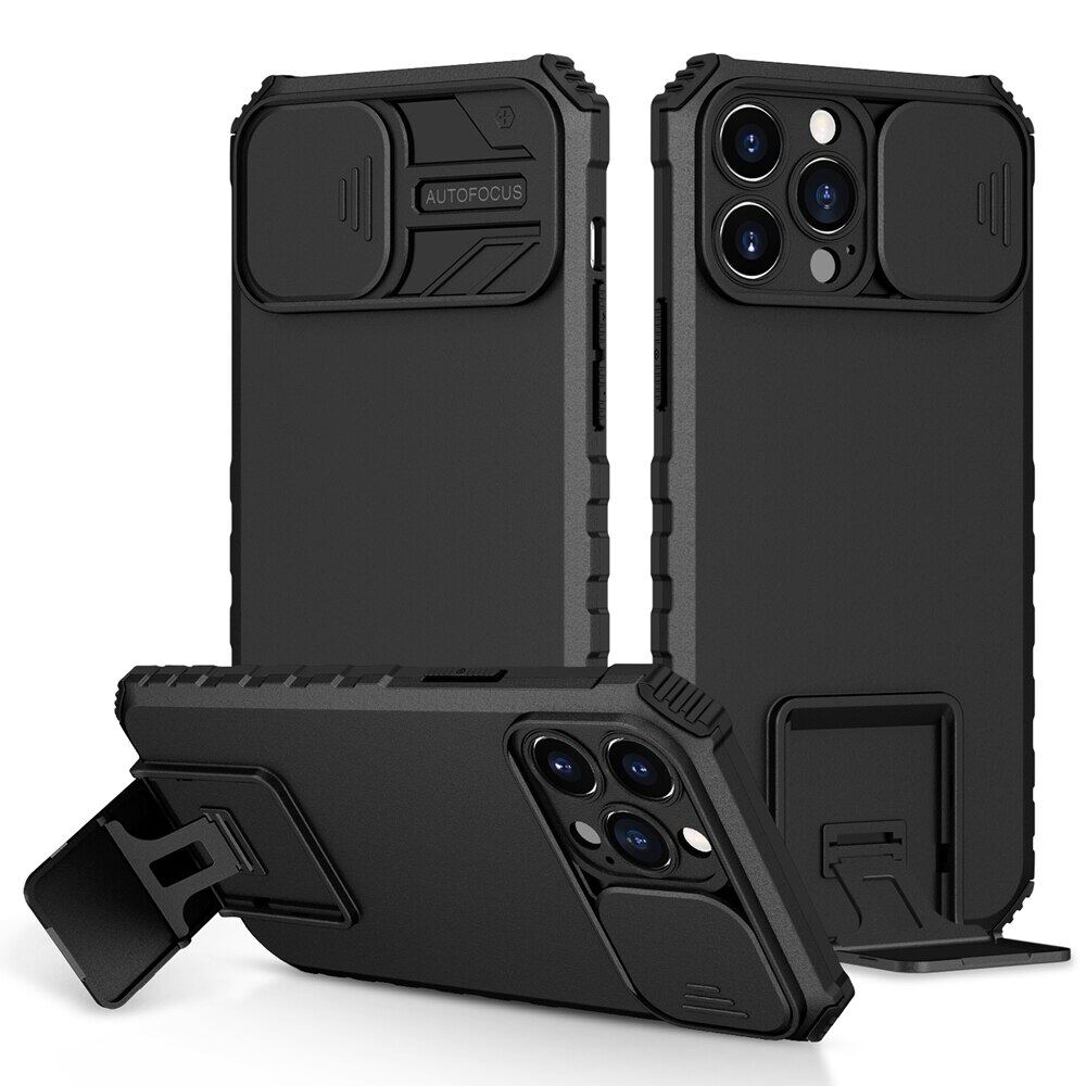 Ốp Trượt 13Pro 12Pro Cho iPhone 13 12 11 Pro Max X XR XS IPhon 7 8 Plus Ốp Nhựa Sang Trọng Chống Sốc Bảo Vệ Camera I Giá Đỡ Điện Thoại Cho Nam Nữ