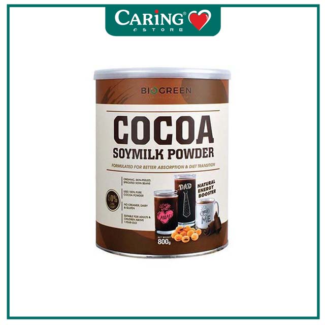 BIOGREEN COCOA SOYMILK POWDER 800G + PREMIUM