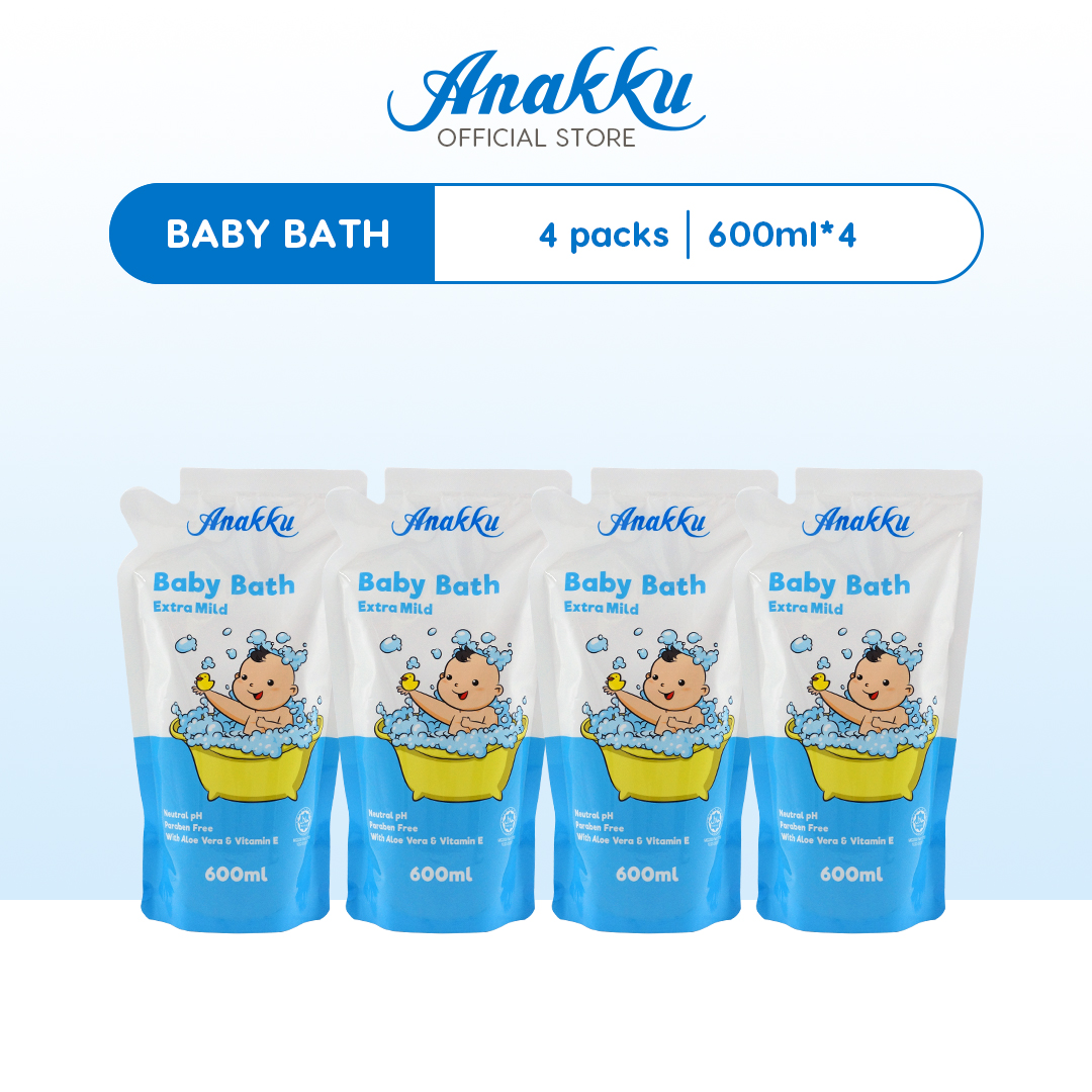 [BUNDLE DEAL] Anakku Baby Bath Refill Pack | Sabun Mandian Bayi Pek Isi Semula (600ml x 4) 175-050-4