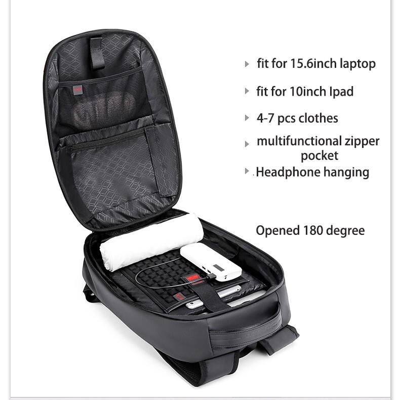 Arctic Hunter i-Strikerz Backpack Hard Case Anti-Theft Laptop Backpack Anti-Cut Waterproof USB Motorcycle Travel (15.6")