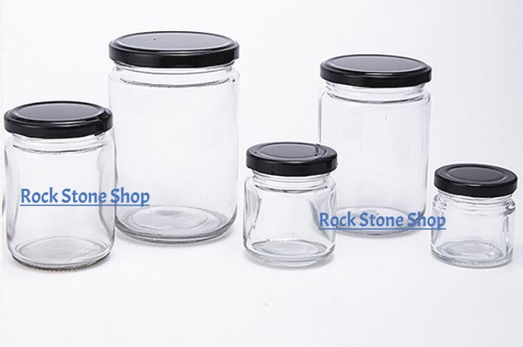 [100 Pcs] 220ml Round Glass Jar Mini Bottle Airtight Storage Container For Door Gift Honey | Botol Kaca Bulat | 圆形玻璃小罐子