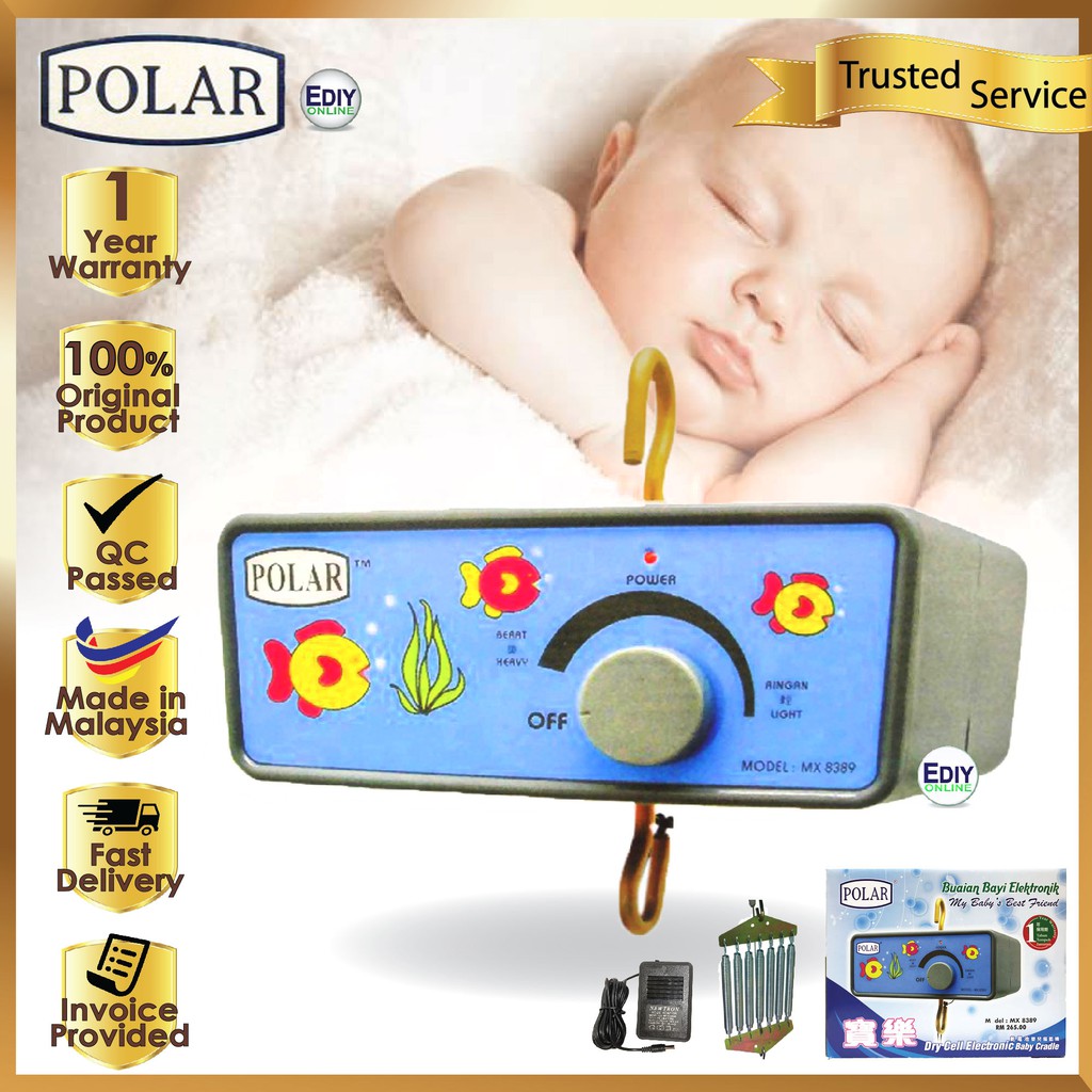Polar Electric Electronic Baby Cradle MX-8389 MX8389 Buai Buaian Bayi Elektrik 摇篮 1 Year Warranty similar polo cradle Ediyonline Ediy