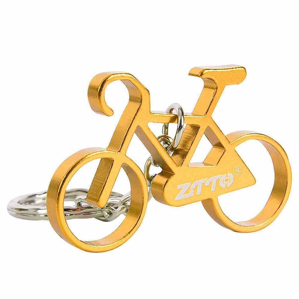 Mini Bike Key Chain Aluminum Alloy Bicycle Keychain Key Chain Ring (Gold)