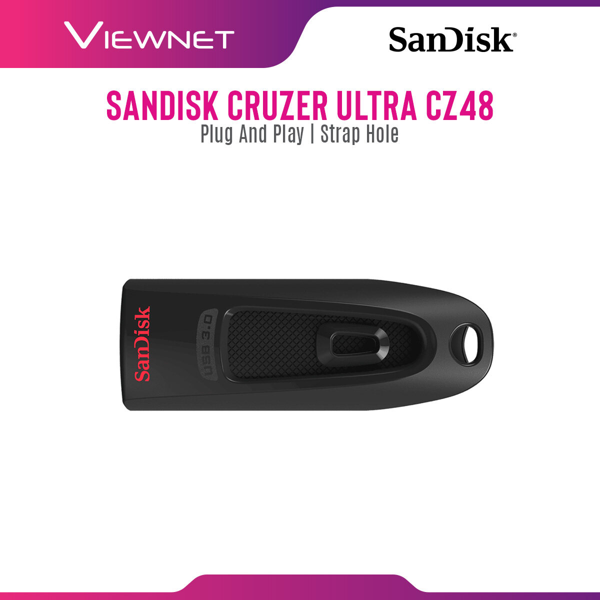 Sandisk Cruzer Ultra CZ48 16GB/32GB/64GB/128GB/256GB USB 3.0 Flash Drive (up to 100 MB/s) Pendrive