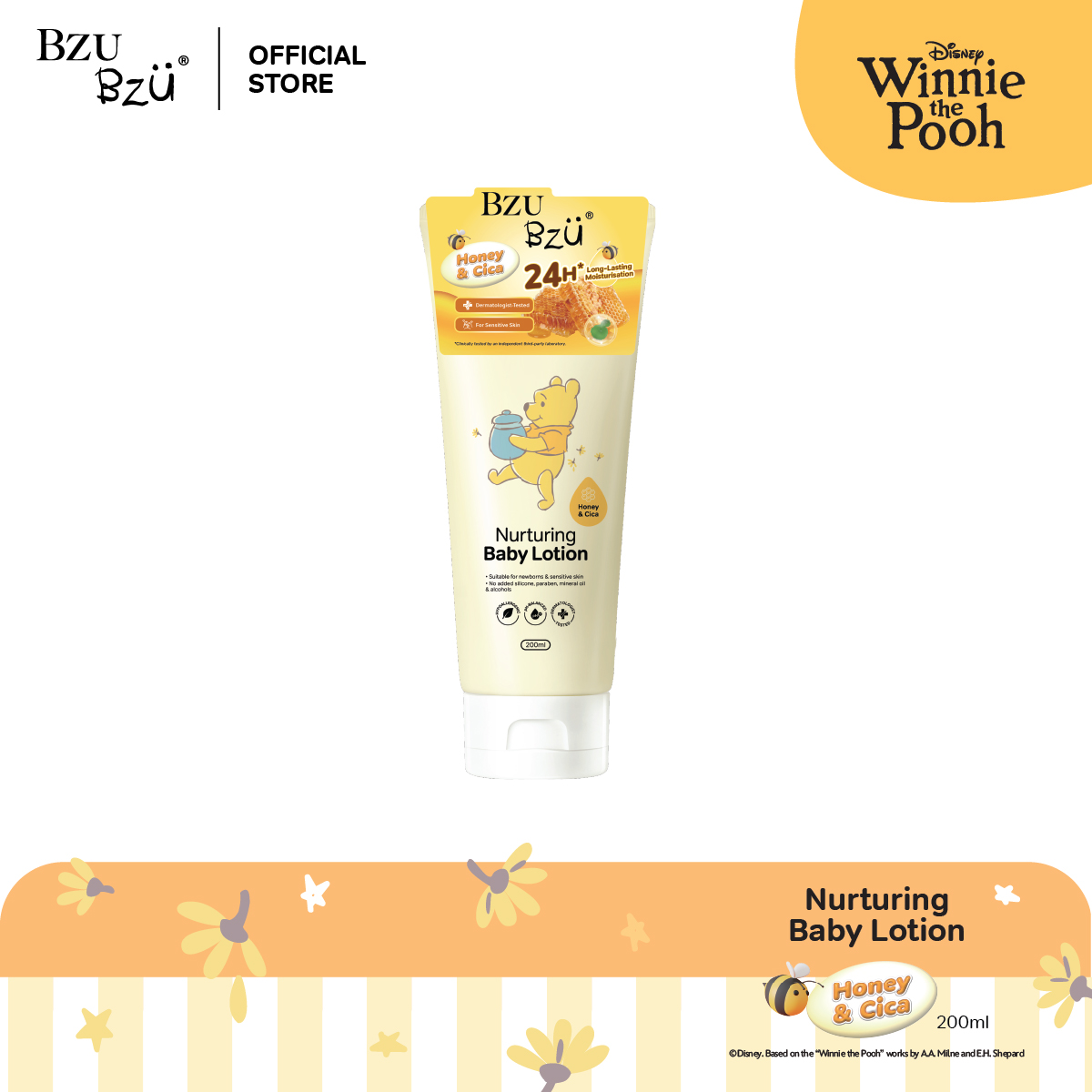 BZU BZU Winnie The Pooh Nurturing Baby Lotion (Honey & Cica) (200ml)