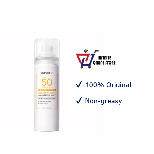SKINTIFIC All Day Light Sunscreen Mist SPF50 PA++++ (50ml)
