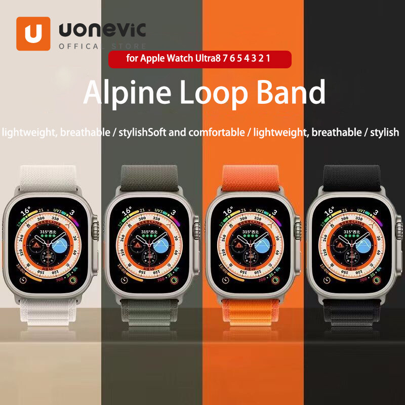 Uonevic Nylon Alpine Loop Band for Smart Watch Strap 49mm 44mm 40mm 45mm