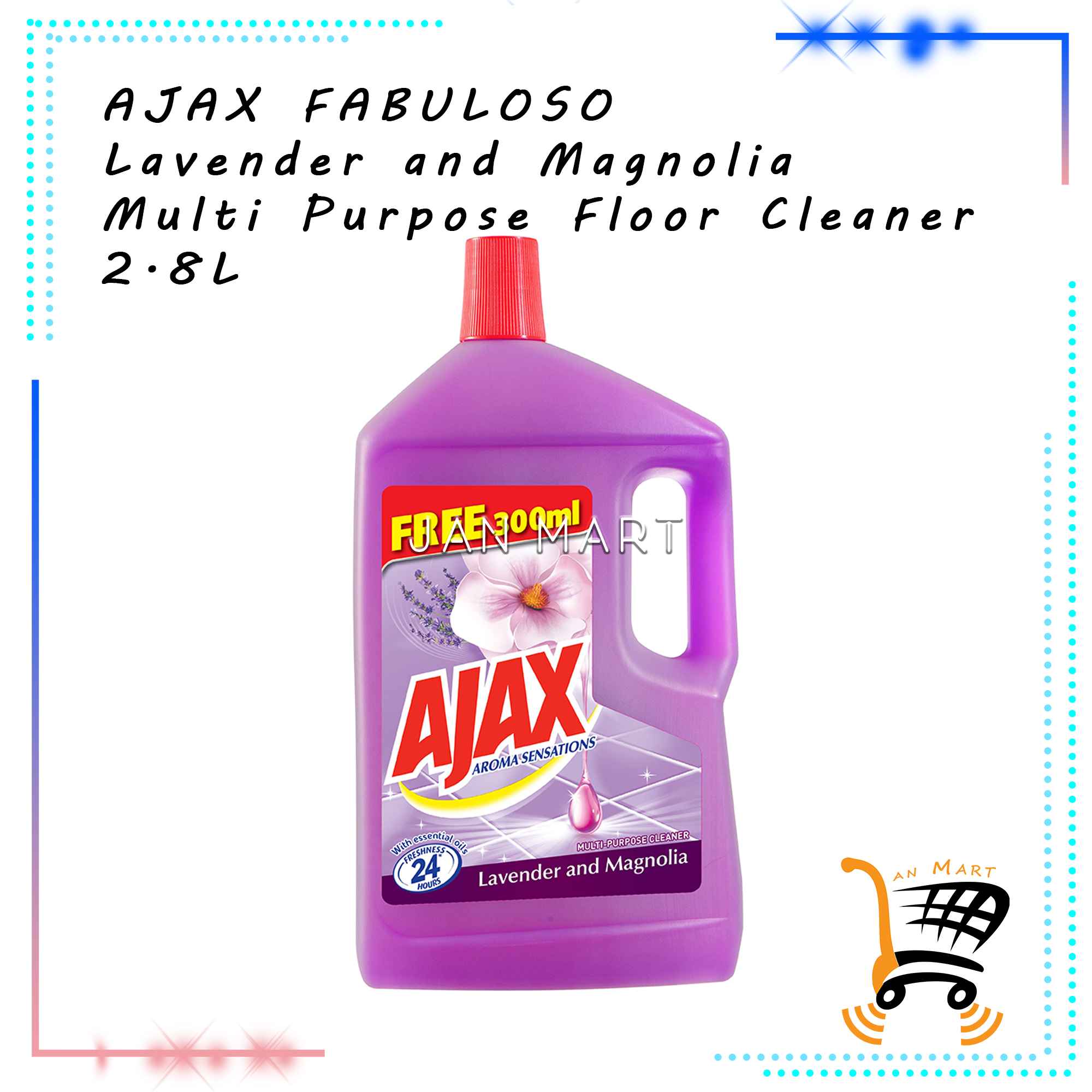AJAX FABULOSO Lavender and Magnolia Multi Purpose Floor Cleaner 2.8L