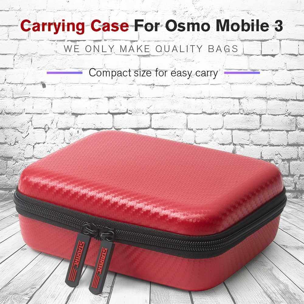 STARTRC Osmo Mobile 3 Carry Case Portable Mini Hard Travel Storage Bag PU Handbag for DJI Osmo Mobile 3 Action Camera (Red)