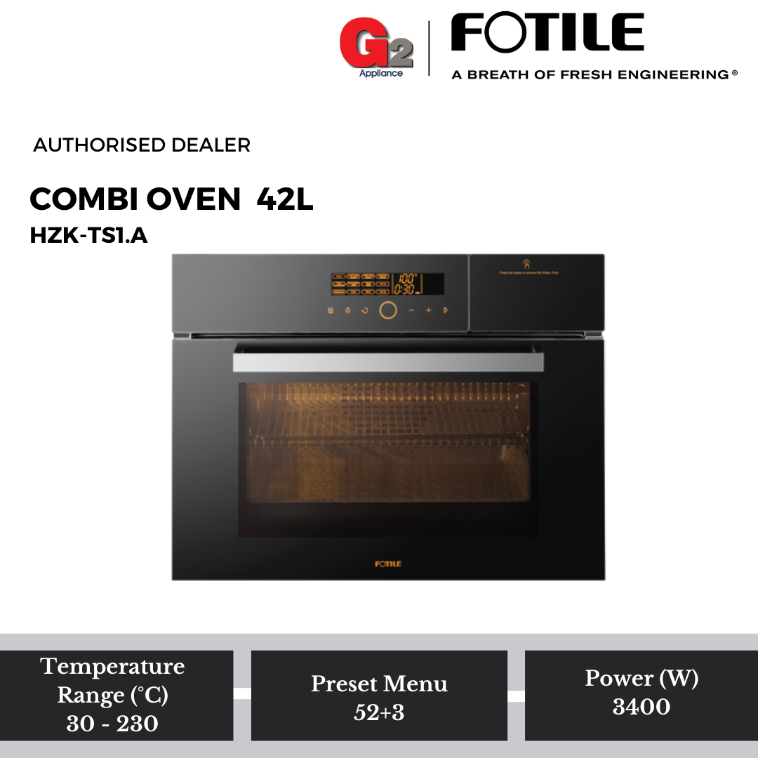 FOTILE 42L 4-IN-1 BUILT-IN COMBI OVEN HZK-TS1.A (STEAM, BAKE, AIR FRY, DEHYDRATE) - FOTILE WARRANTY MALAYSIA