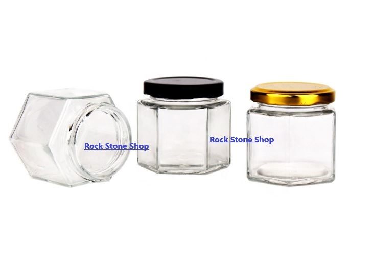 [120 Pcs] 120ml Hexagon Glass Jar Mini Bottle Air Tight Storage Container For Sweet Spices Door Gift Honey | Botol Kaca| 六角形玻璃小罐子