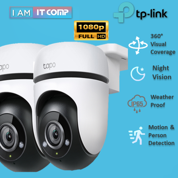 TP-Link TAPO C500 Outdoor Pan/Tilt Security WiFi Camera / 1080p / Built-In Mic / IP65 Weatherproof / MicroSD / 360 Visual Coverage