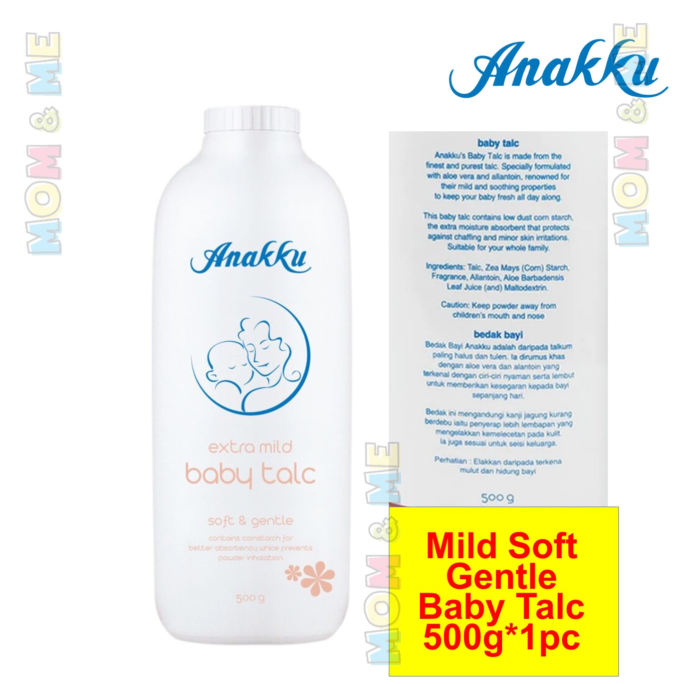 Anakku Baby Talcum Powders (500g) Bedak Talkum Bayi / PUREEN Fruity Baby Powder Vitamin C Organic Aloe Vera 175g