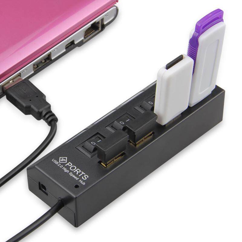 USB 2.0 high speed usb port 4-port hub Multi Charger Hub High Speed Adapter On/Off Switch Laptop Pc