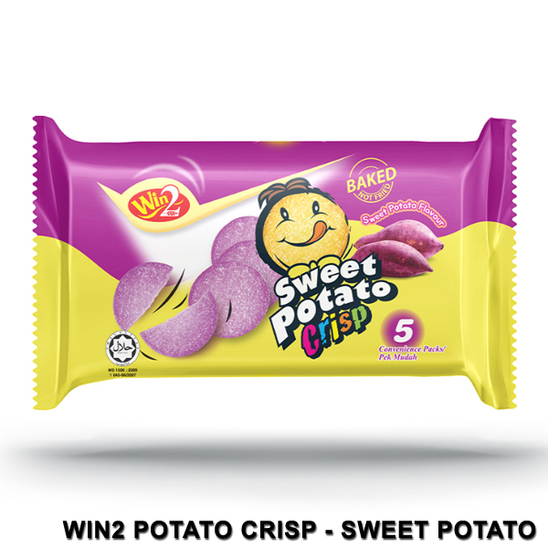 Win2 Sweet Potato Flavour Potato Crisp Crackers 100g (20g x 5s)