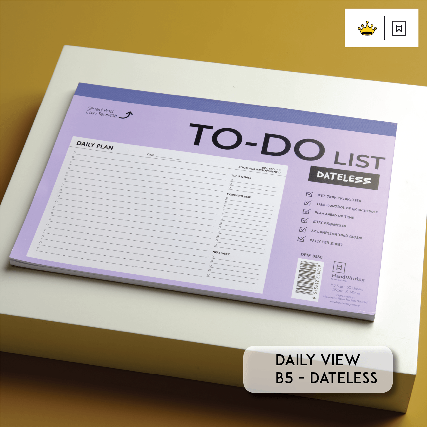 Handwriting A5 B5 DIY Dateless Monthly Weekly Daily Planner Pad