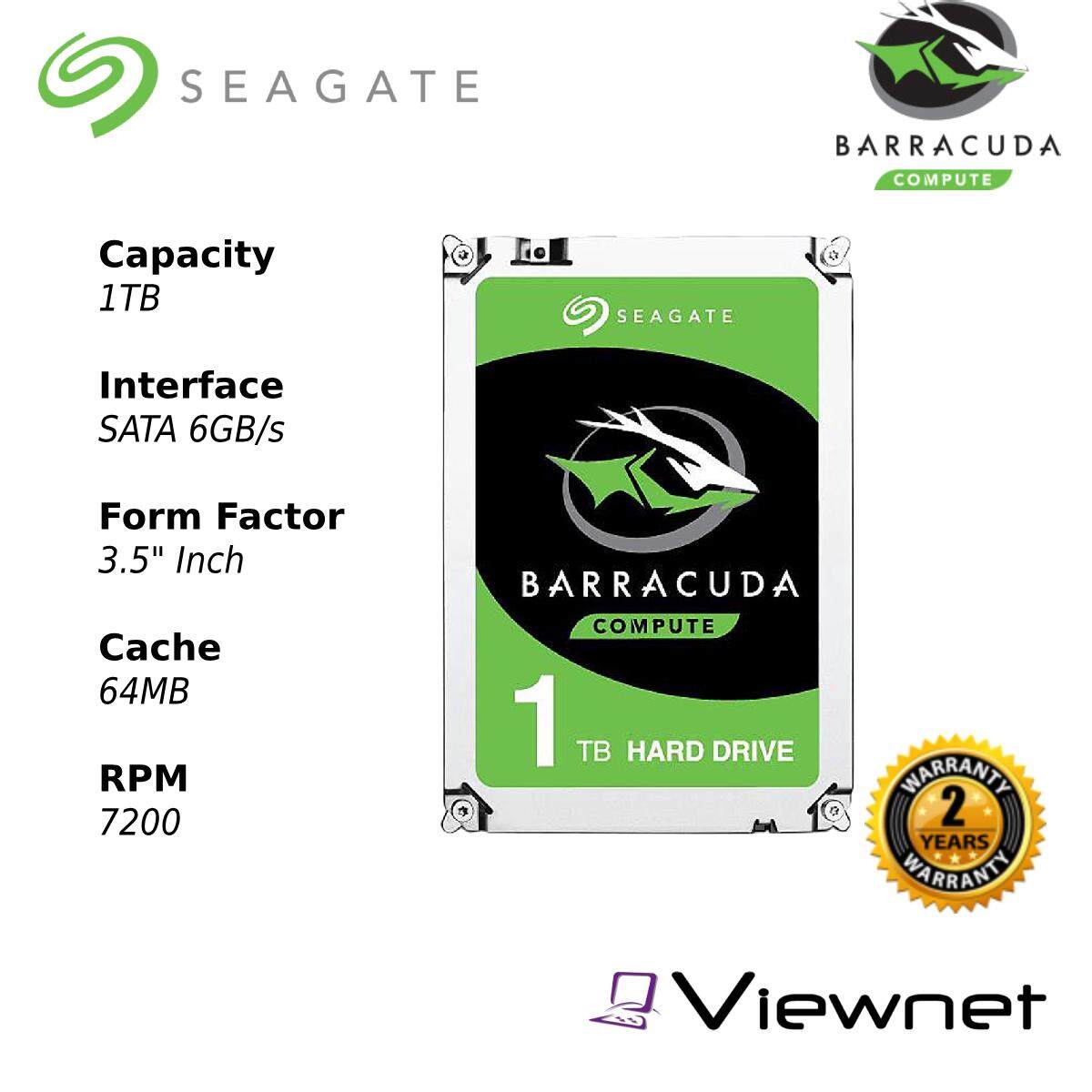 Seagate BarraCuda 1TB 3.5  SATA 64MB 7200RPM Internal HDD (ST1000DM010) Internal Hard Disk | Desktop