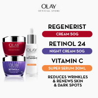 Olay Regenerist Micro Sculpting Day Cream 50g & RETINOL 24 Night Cream 50g & Luminous Niacinamide + Vitamin C Super Serum 30ml
