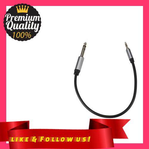 People\'s Choice 3.5mm to 6.5mm Audio Cable 3.5mm to 6.5mm Male to Male Connection Cable Aluminum Alloy Shell for Phone Laptop Stereo 0.3m Black (Black)