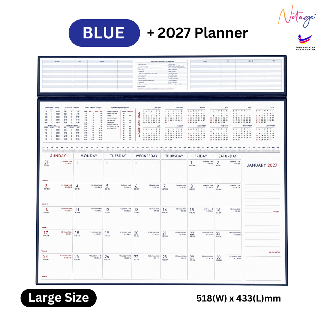 [Large] Table Planner 2027 PVC Diary For Large Planner Meeting Professional Monthly Calendar desk organizer office planning stationery