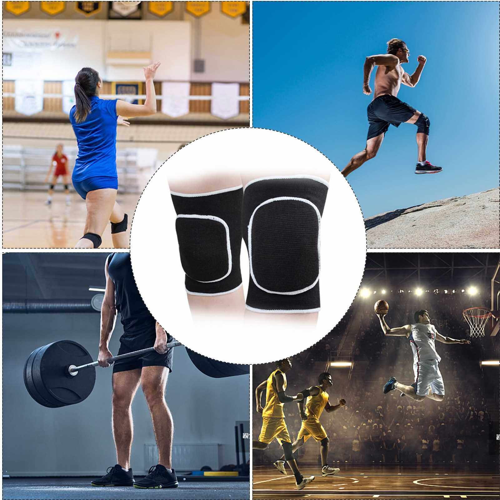 BEST SELLER Kneepads Knee Protector Fitness Soft Breathable Knee Guards Elastic Knee Braces Knee Support for Volleyball Football Dance Yoga Tennis Running Cycling Mountaineering (Blue)